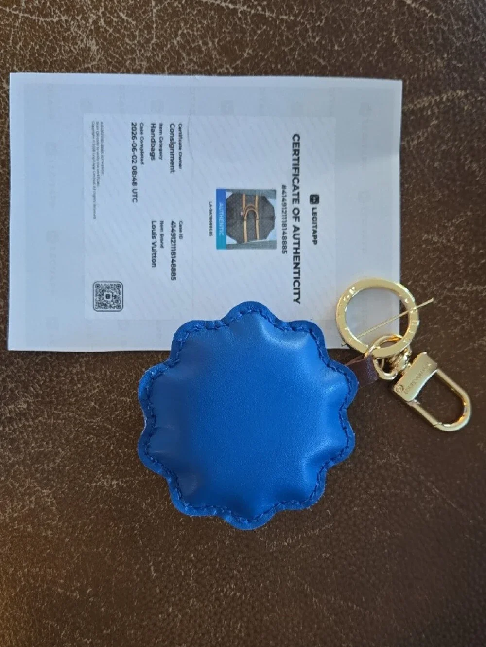 Louis Vuitton Blue and Brown Kids Animal Key Charm with Gold Hardware